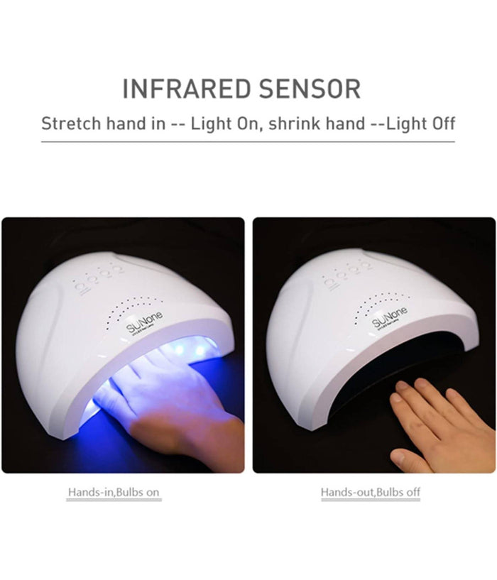 Lampada Uv Per Nail Art Asciugatura Gel Colata Unghie Con 30led Da 48w Manicure         