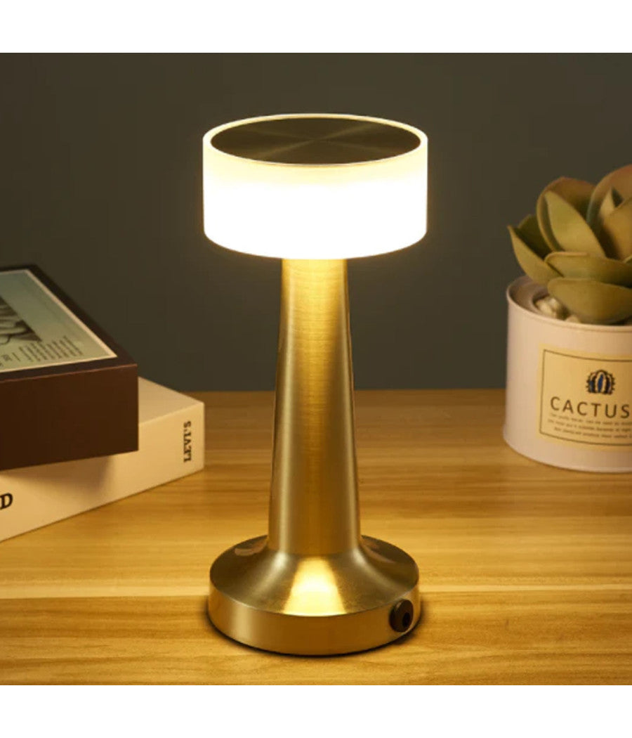 Lampada Vintage Da Tavolo A Led Ricaricabile Usb Lume Luce Calda Per Bar Locali         