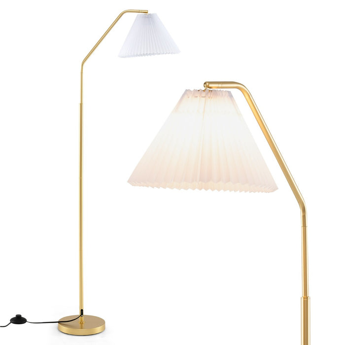 Lampada da terra moderna con testa regolabile, Lampada alta per soggiorno camera da letto e ufficio Oro-Lampade