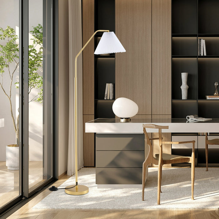 Lampada da terra moderna con testa regolabile, Lampada alta per soggiorno camera da letto e ufficio Oro-Lampade