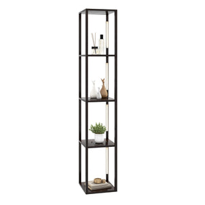 Lampada da terra 163cm con lampadine LED dimmerabili a 3 livelli poli LED ruotabili, Lampada da terra moderna Noce-Lampade