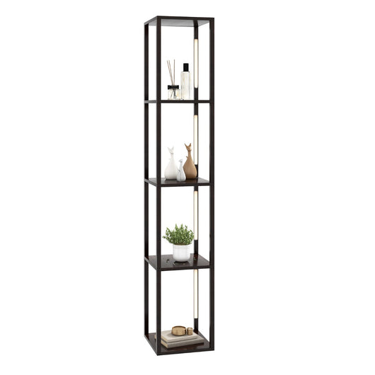 Lampada da terra 163cm con lampadine LED dimmerabili a 3 livelli poli LED ruotabili, Lampada da terra moderna Noce-Lampade