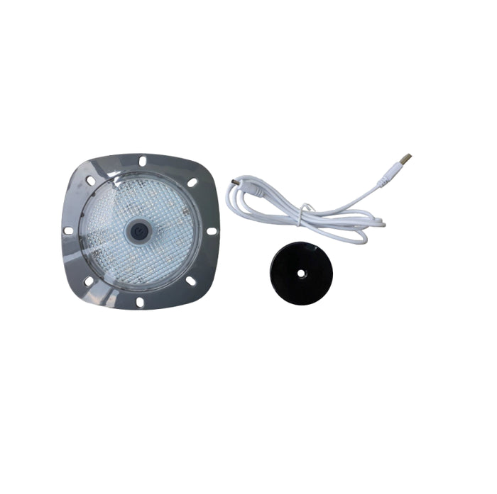 LAMPADA RICARICABILE, IMPERMEABILE E MOBILE, RGB, 18 LED, CORONA GRIGIA