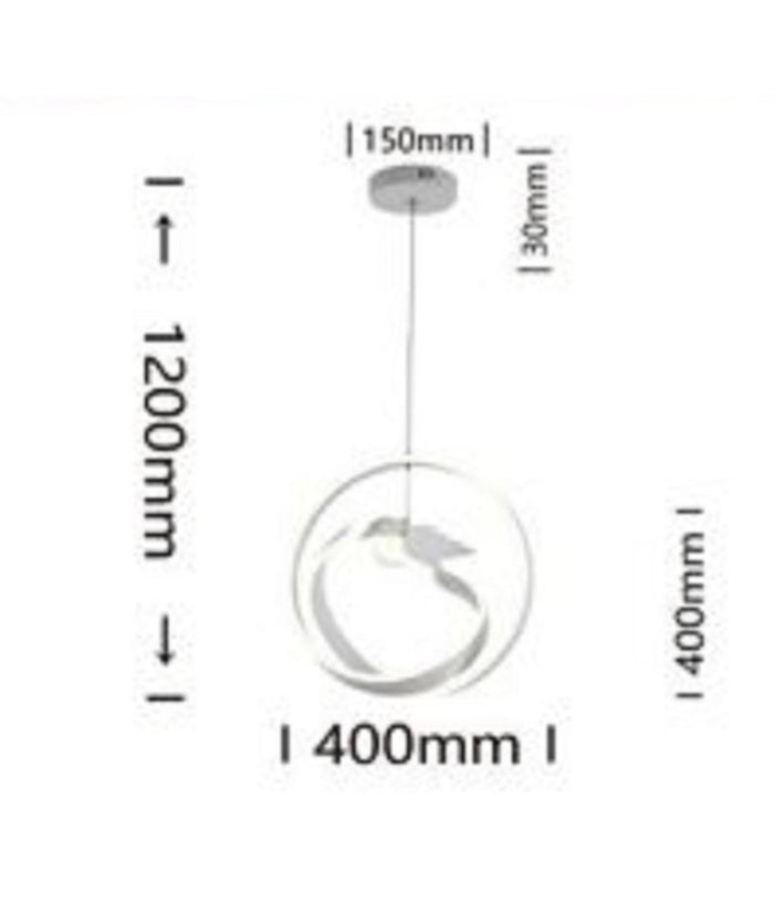 Lampadario 53w Led Moderno Bianco A Sospensione Con Uccello Luce Naturale A51-bn         