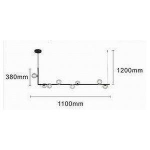 Trade Shop - Lampadario 8 Sfere G9 In Vetro Da Soffitto In Metallo Nero Design Moderno 71621         