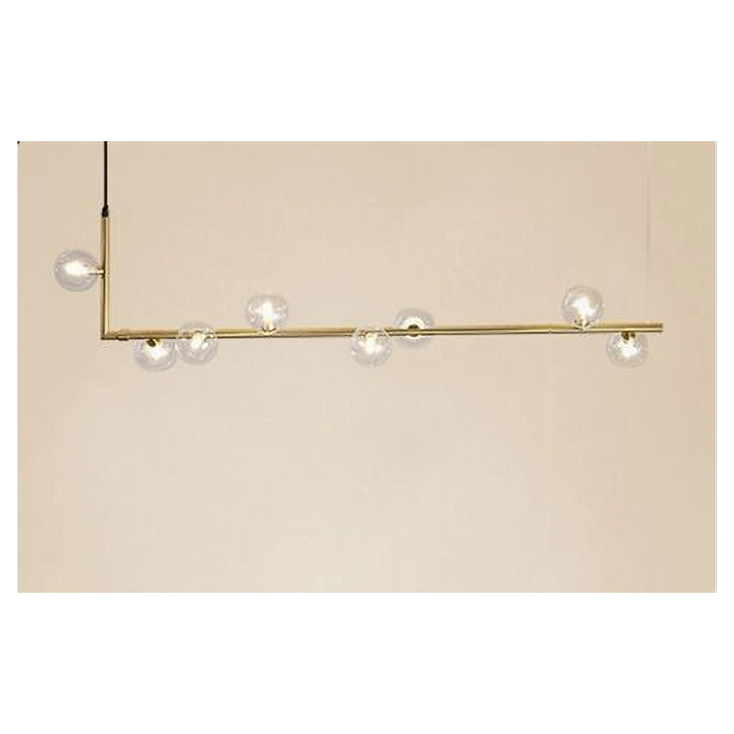 Trade Shop - Lampadario 8 Sfere G9 In Vetro Da Soffitto In Metallo Oro Design Moderno 71638         
