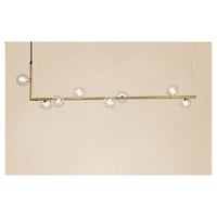 Trade Shop - Lampadario 8 Sfere G9 In Vetro Da Soffitto In Metallo Oro Design Moderno 71638         