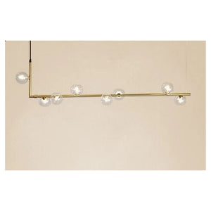 Trade Shop - Lampadario 8 Sfere G9 In Vetro Da Soffitto In Metallo Oro Design Moderno 71638         