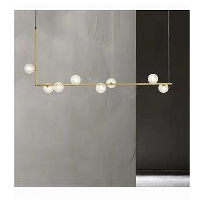 Trade Shop - Lampadario 8 Sfere G9 In Vetro Da Soffitto In Metallo Oro Design Moderno 71638         