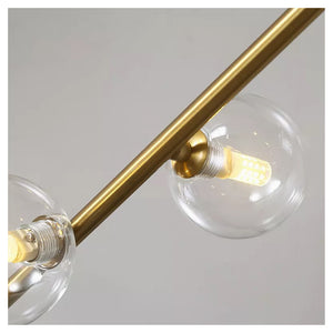 Trade Shop - Lampadario 8 Sfere G9 In Vetro Da Soffitto In Metallo Oro Design Moderno 71638         