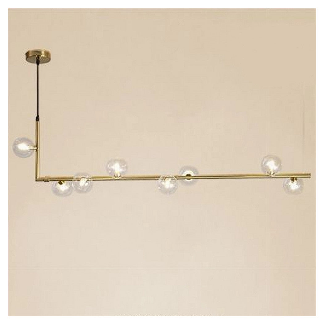 Trade Shop - Lampadario 8 Sfere G9 In Vetro Da Soffitto In Metallo Oro Design Moderno 71638         