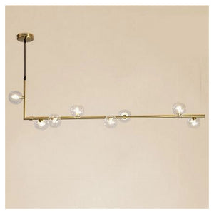 Trade Shop - Lampadario 8 Sfere G9 In Vetro Da Soffitto In Metallo Oro Design Moderno 71638         