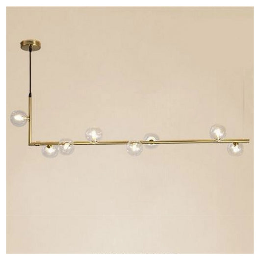 Trade Shop - Lampadario 8 Sfere G9 In Vetro Da Soffitto In Metallo Oro Design Moderno 71638         