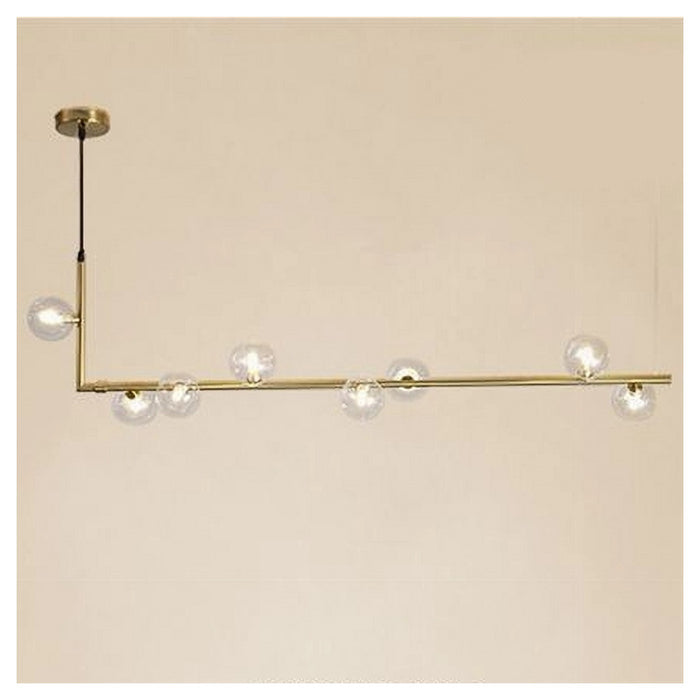 Trade Shop - Lampadario 8 Sfere G9 In Vetro Da Soffitto In Metallo Oro Design Moderno 71638         