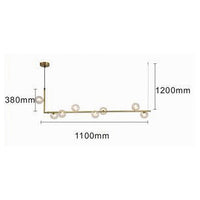 Trade Shop - Lampadario 8 Sfere G9 In Vetro Da Soffitto In Metallo Oro Design Moderno 71638         