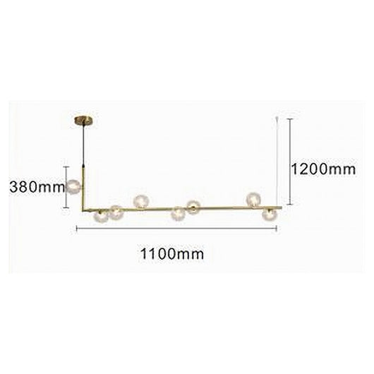 Trade Shop - Lampadario 8 Sfere G9 In Vetro Da Soffitto In Metallo Oro Design Moderno 71638         