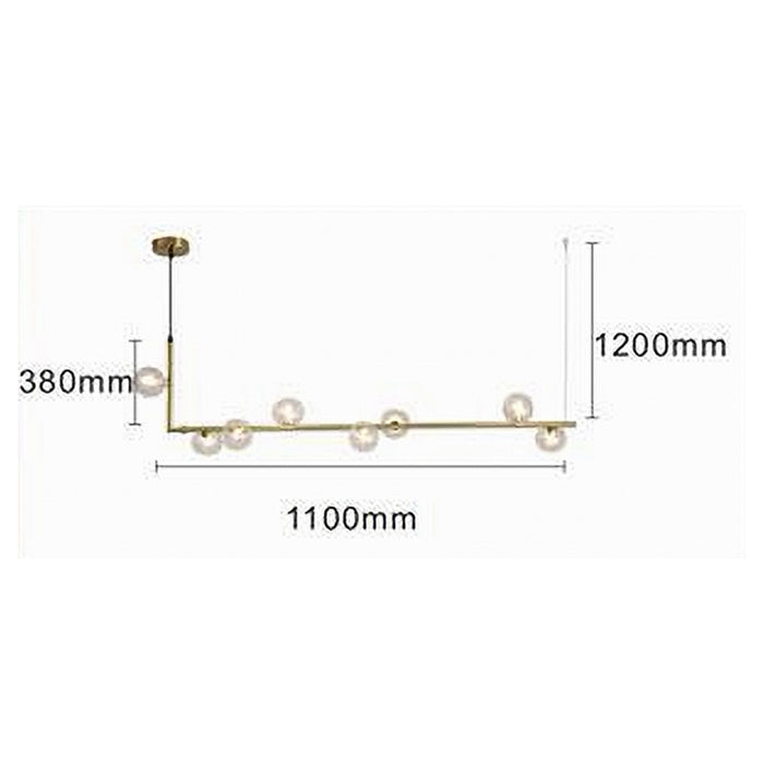 Trade Shop - Lampadario 8 Sfere G9 In Vetro Da Soffitto In Metallo Oro Design Moderno 71638         