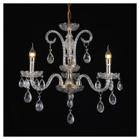 Trade Shop - Lampadario A 3 Bracci Classico A Sospensione Lampada Impero Barocco Cristalli 92471         