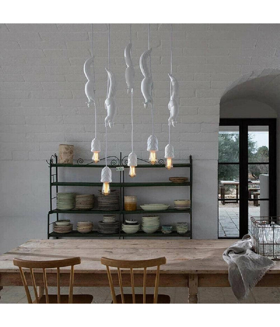 Lampadario A Forma Di Scoiattolo Lampada Decorativa Sospensione Attacco E27 A57         
