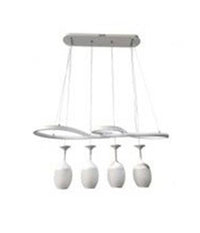 Lampadario A Led Curve Bianco 4 Punti Luce 68 Watt Luce 3000k 4000k 6500k Lp-24b         