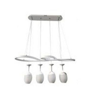 Lampadario A Led Curve Bianco 4 Punti Luce 68 Watt Luce 3000k 4000k 6500k Lp-24b         