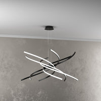 Lampadario a Led Moderno Top Light Tornado 69W 4450LM 1163/S80 Nero