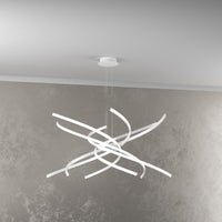 Lampadario a Led Moderno Top Light Tornado 69W 4450LM 1163/S80 Nero