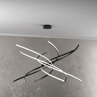 Lampadario a Led Moderno Top Light Tornado 88W 5950LM 1163/S100 Nero