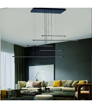 Lampadario A Sospensione 38w A Led Design Minimal 3 Colorazione Di Luce Lp-43-3c  Nero       