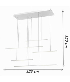 Lampadario A Sospensione 38w A Led Design Minimal 3 Colorazione Di Luce Lp-43-3c         