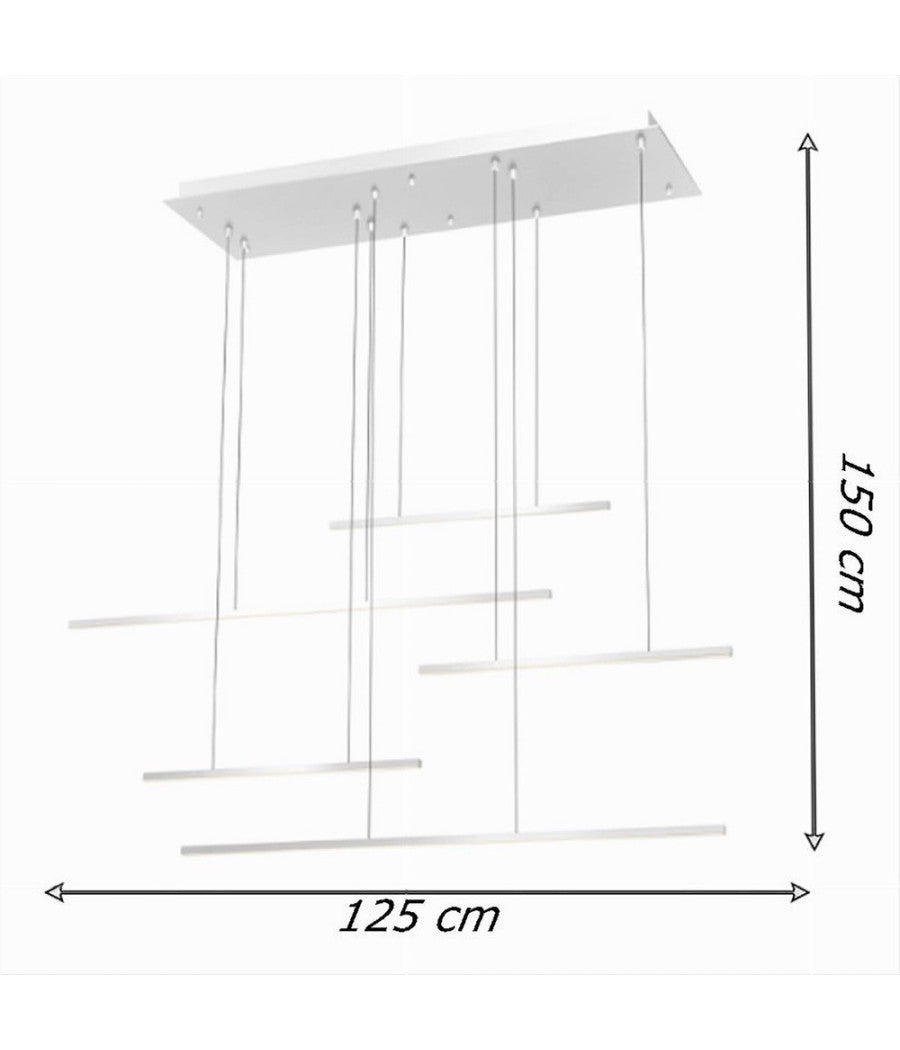 Lampadario A Sospensione 38w A Led Design Minimal 3 Colorazione Di Luce Lp-43-3c         
