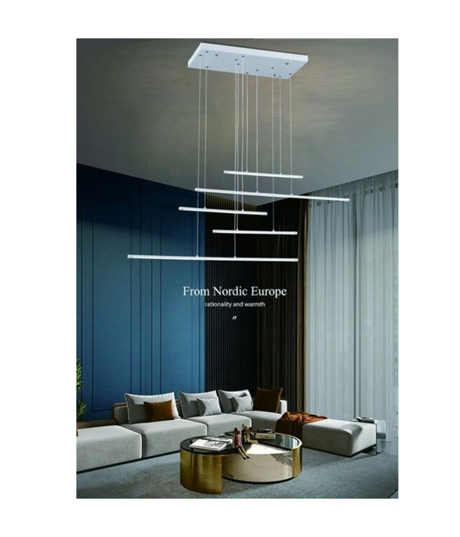 Lampadario A Sospensione 38w A Led Design Minimal 3 Colorazione Di Luce Lp-43-3c         