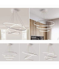 Lampadario A Sospensione 51 W Led Forma Pianeta Bianco 3 Colorazione Luce A64-3c         