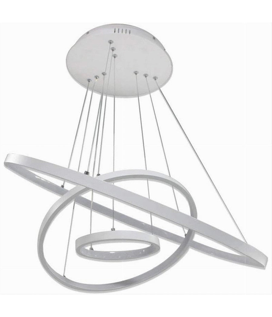 Lampadario A Sospensione 51 W Led Forma Pianeta Bianco 3 Colorazione Luce A64-3c         