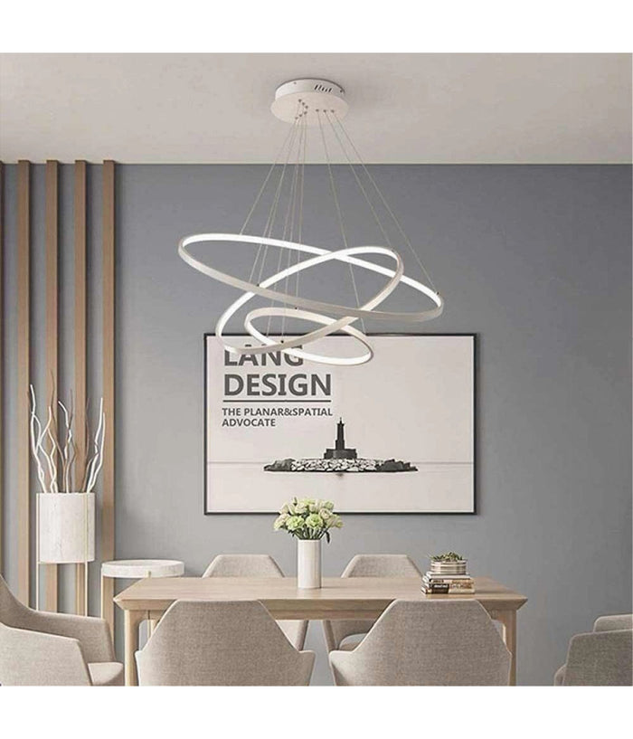 Lampadario A Sospensione 51 W Led Forma Pianeta Bianco 3 Colorazione Luce A64-3c         