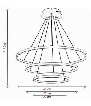 Lampadario A Sospensione 51 W Led Forma Pianeta Bianco 3 Colorazione Luce A64-3c         