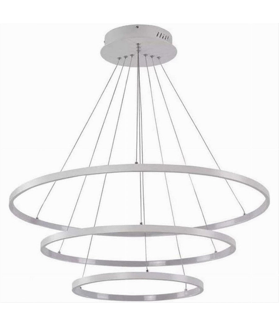Lampadario A Sospensione 51 W Led Forma Pianeta Bianco 3 Colorazione Luce A64-3c         