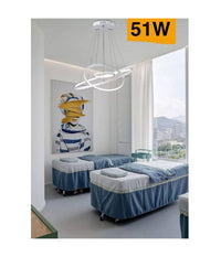 Lampadario A Sospensione 51w A Led Forma Di Pianeta Bianco Luce Calda Fredda A64  -bianco Freddo      -