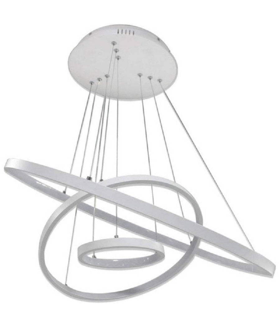 Lampadario A Sospensione 51w A Led Forma Di Pianeta Bianco Luce Calda Fredda A64         