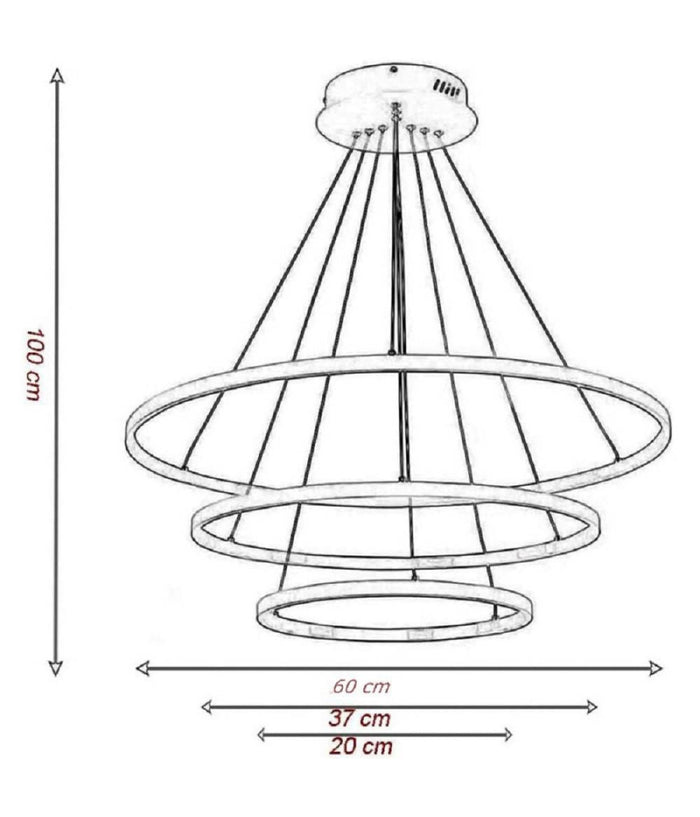 Lampadario A Sospensione 51w A Led Forma Di Pianeta Bianco Luce Calda Fredda A64         