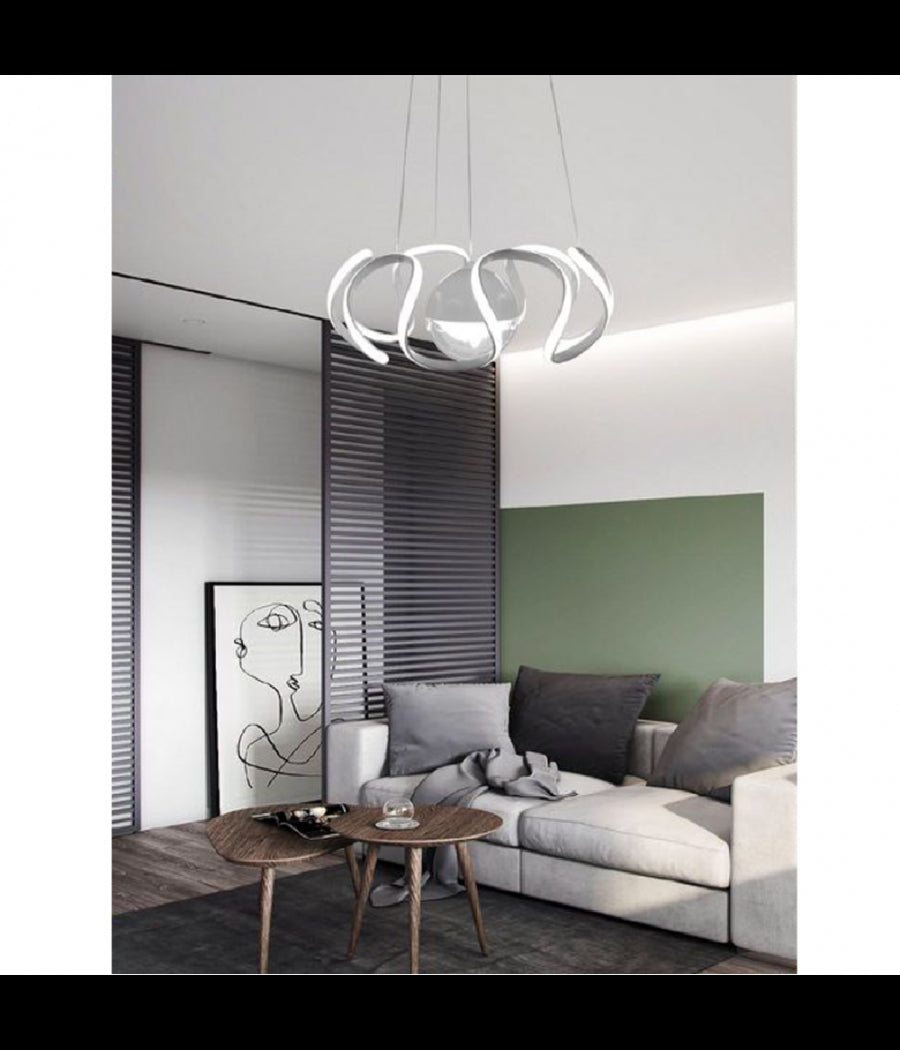 Lampadario A Sospensione 78 Watt Led Spirale 2.0 Bianco Luce Fredda 6500k Lp-11b         
