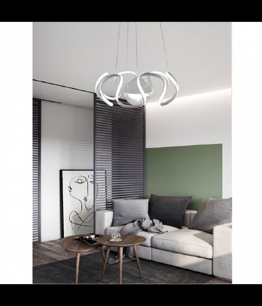Lampadario A Sospensione 78 Watt Led Spirale 2.0 Bianco Luce Fredda 6500k Lp-11b         