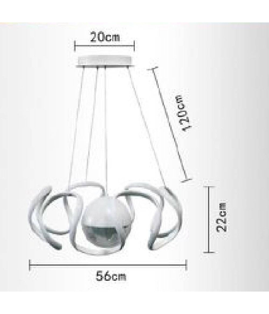 Lampadario A Sospensione 78 Watt Led Spirale 2.0 Bianco Luce Fredda 6500k Lp-11b         