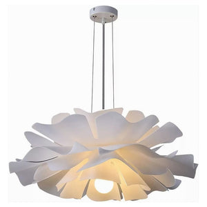Trade Shop - Lampadario A Sospensione A Forma Di Fiore Petali Bianco Luce Attacco E27 Ip20 71607         