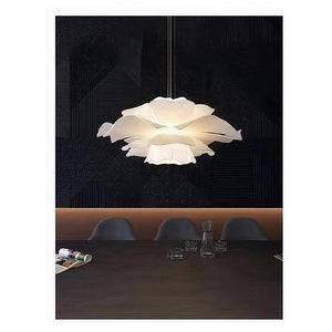 Trade Shop - Lampadario A Sospensione A Forma Di Fiore Petali Bianco Luce Attacco E27 Ip20 71607         