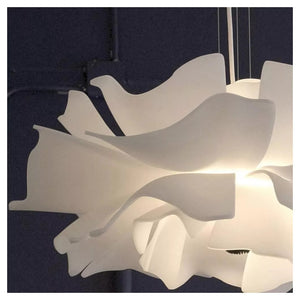 Trade Shop - Lampadario A Sospensione A Forma Di Fiore Petali Bianco Luce Attacco E27 Ip20 71607         