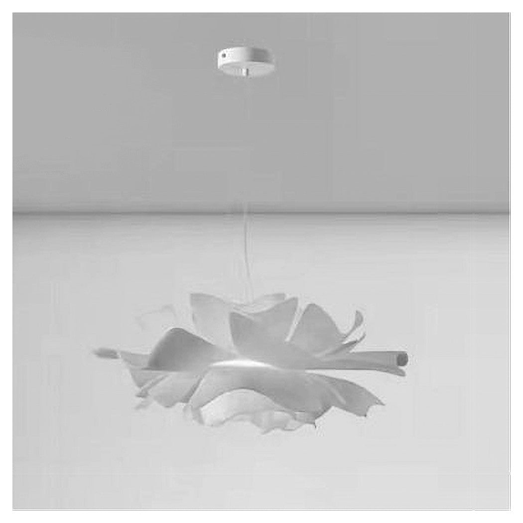 Trade Shop - Lampadario A Sospensione A Forma Di Fiore Petali Bianco Luce Attacco E27 Ip20 71607         