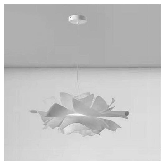 Trade Shop - Lampadario A Sospensione A Forma Di Fiore Petali Bianco Luce Attacco E27 Ip20 71607         