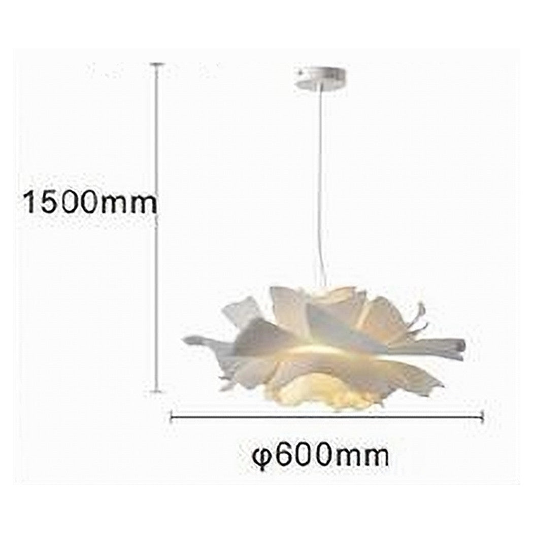 Trade Shop - Lampadario A Sospensione A Forma Di Fiore Petali Bianco Luce Attacco E27 Ip20 71607         