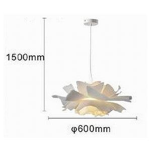 Trade Shop - Lampadario A Sospensione A Forma Di Fiore Petali Bianco Luce Attacco E27 Ip20 71607         